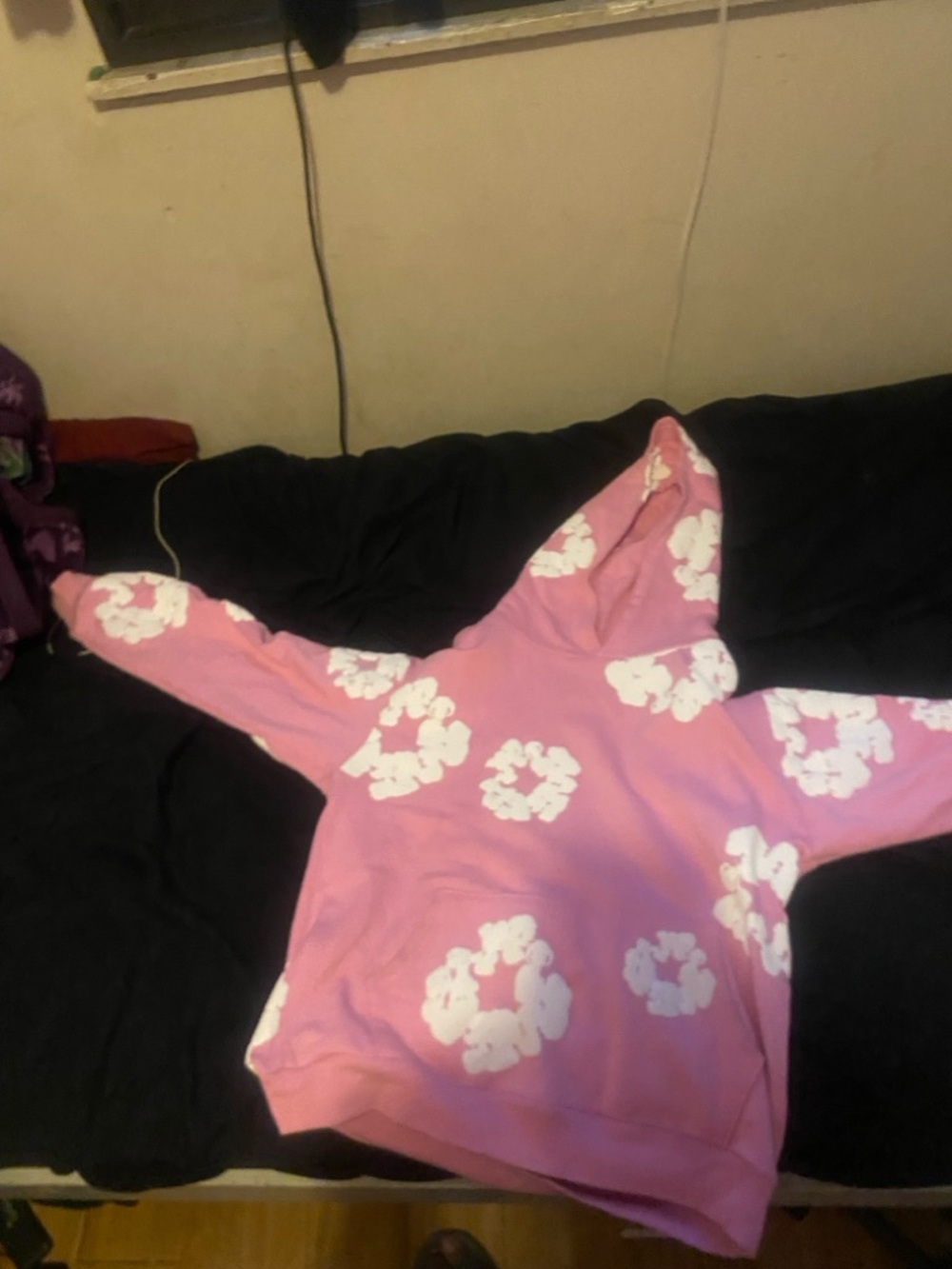 Pink denim tears hoodie